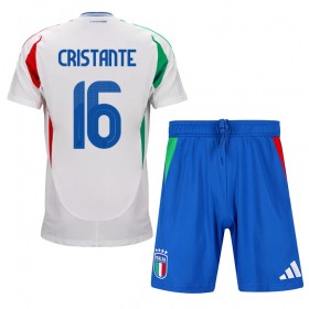 Italien Bryan Cristante #16 Borta Kläder Barn EM 2024 Kortärmad (+ Korta byxor)